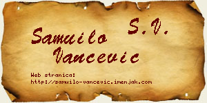 Samuilo Vančević vizit kartica